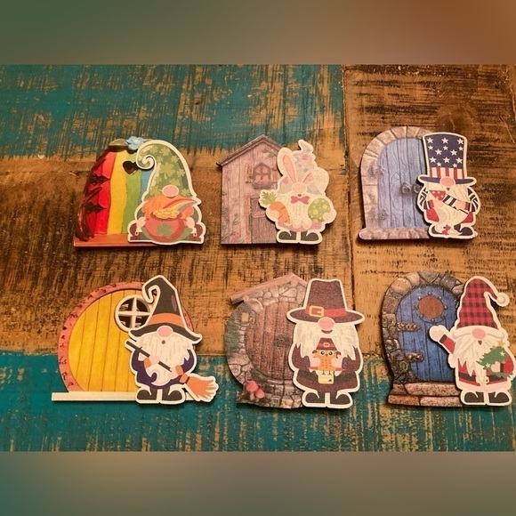 Other - Set of 6 Seasonal Gnome Magnets BN!